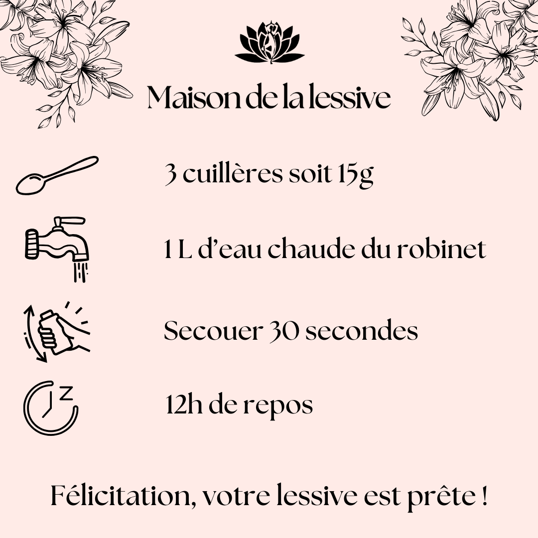 Fiche recette de lessive maison naturelle à diluer, ecologique et economique