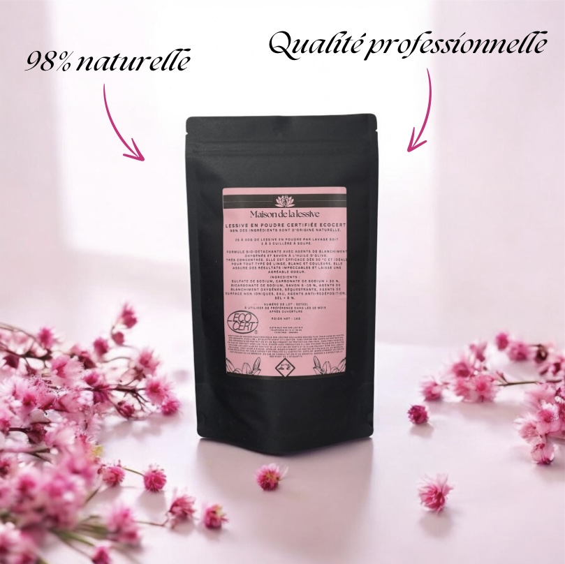Lessive en poudre Ecologique certifiée ECOCERT, Efficace et Pas Cher