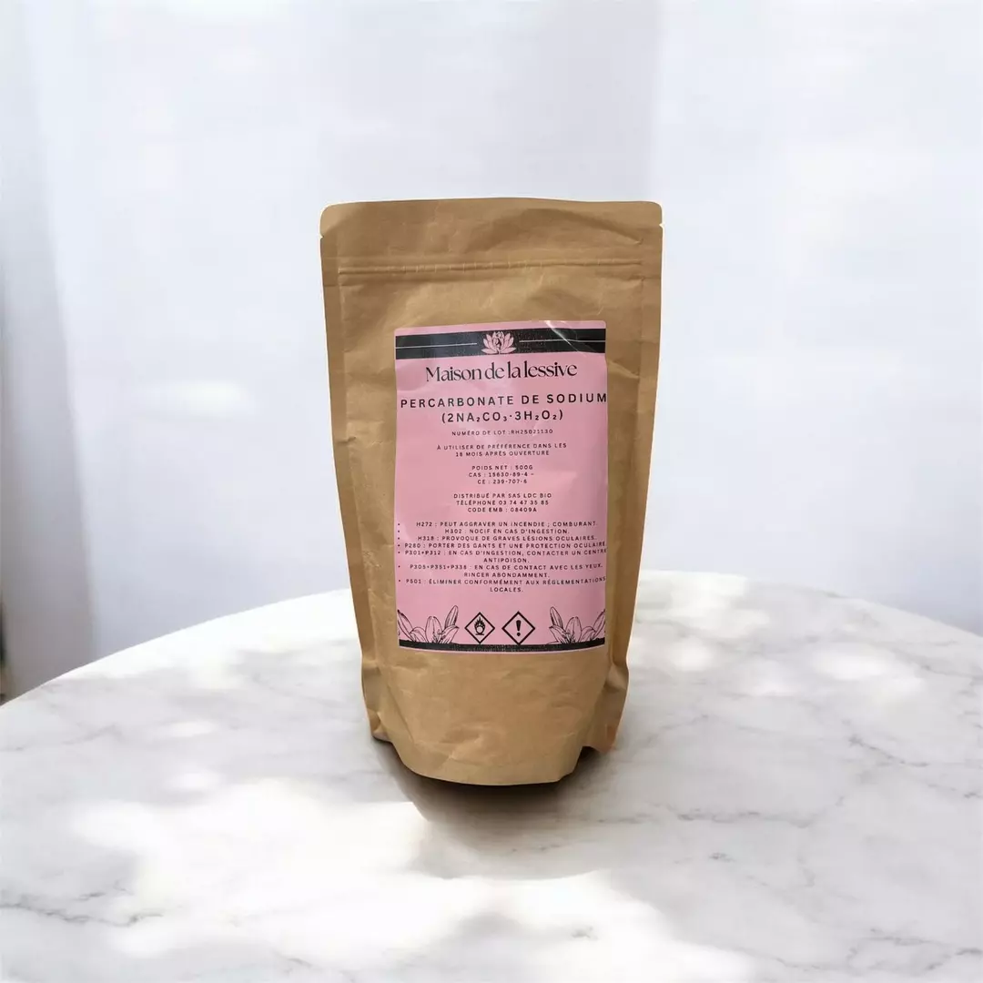 Percarbonate de soude 500g entretien maison naturel — blanchissant sans chlore alternative javel