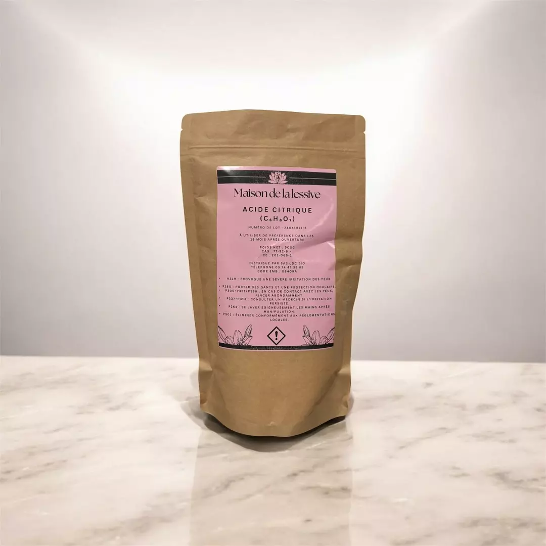 Acide citrique 500g entretien maison naturel — détartrant bouilloire lave-linge robinets WC