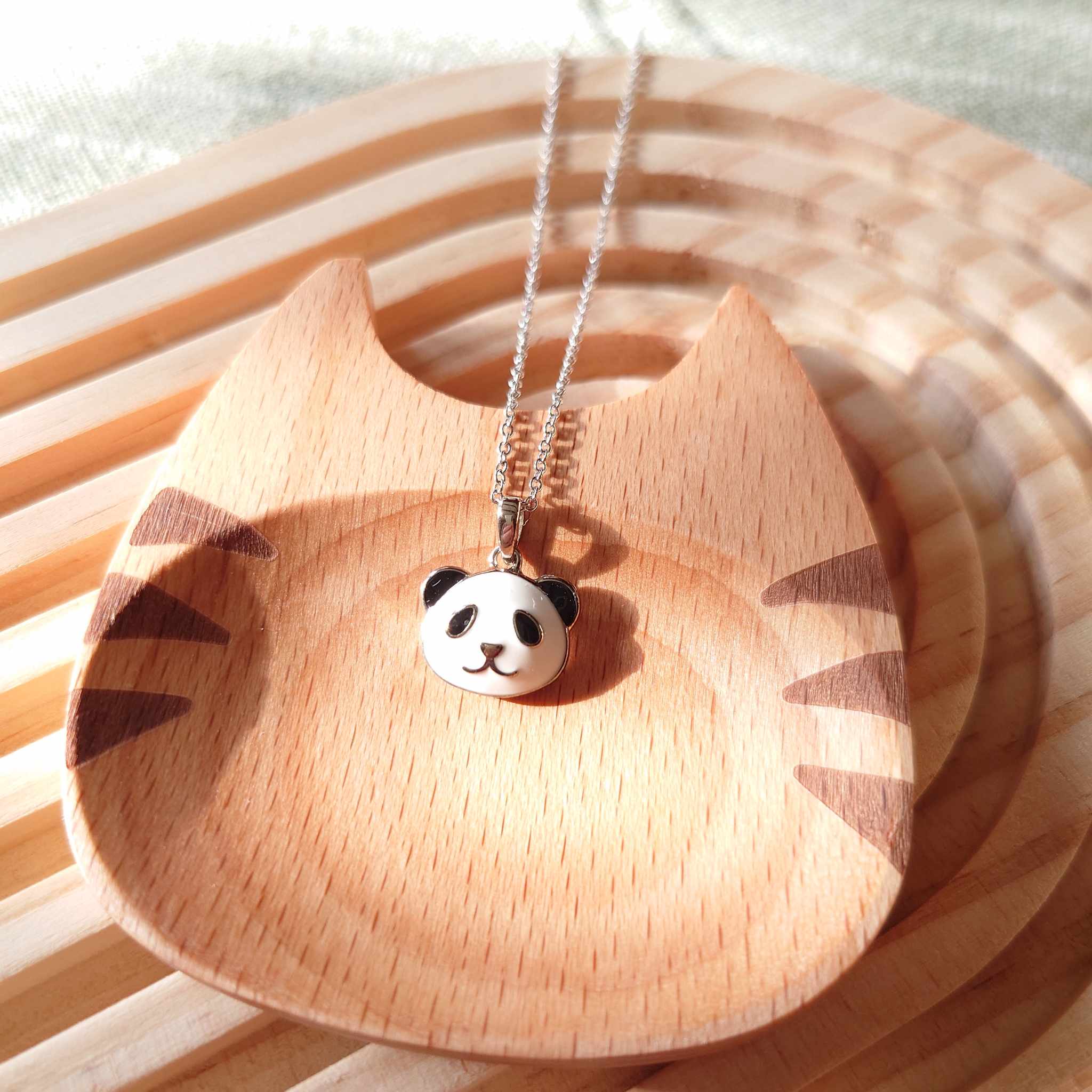 Collier Enfant Petit Panda En Argent Sterling - 45 Cm Réglable - Cadeau Enfant Avec émail Coloré - 11