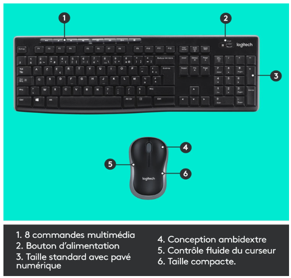 Clavier logitech MK270_006