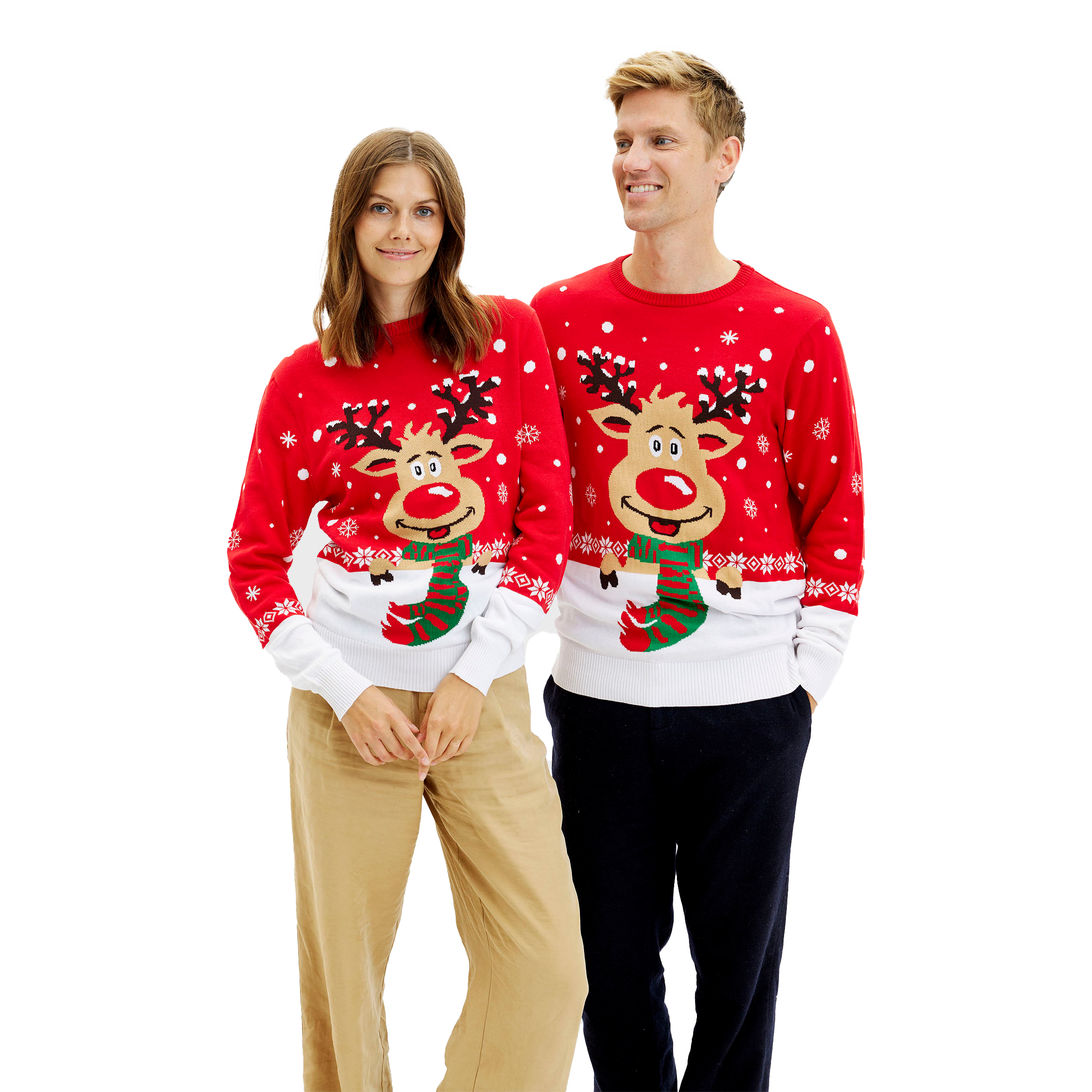 Weihnachtspulli Familie Set - Lustige Rudolph Sweatshirts