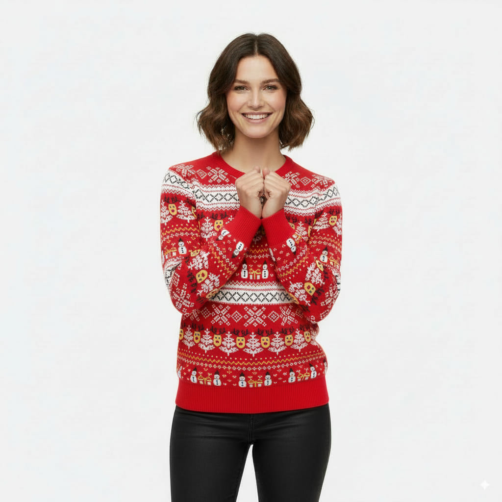 weihnachtspullover-weihnachtsglanz-rot-bio-baumwolle-damen