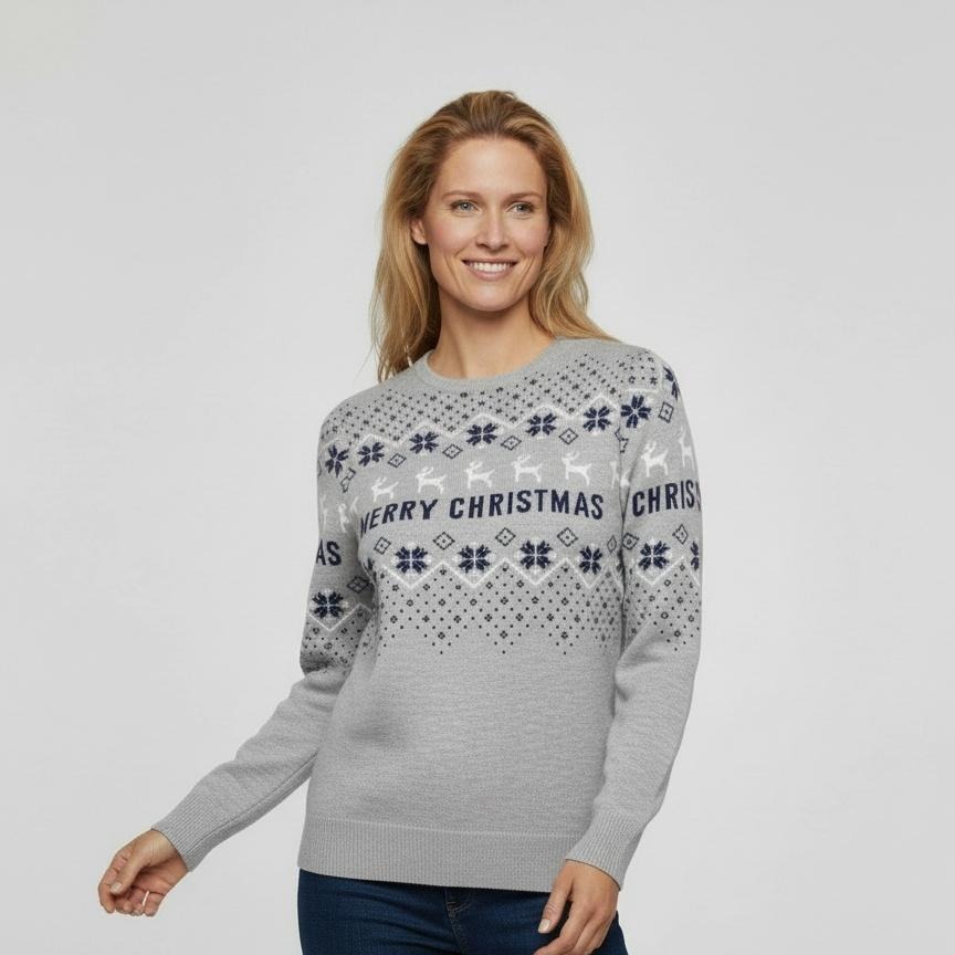weihnachtspullover-merry-christmas-grau-damen