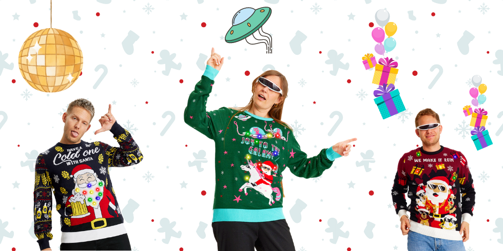 Merry Christmas Familien Pullover 3er Set Weihnachten Merry