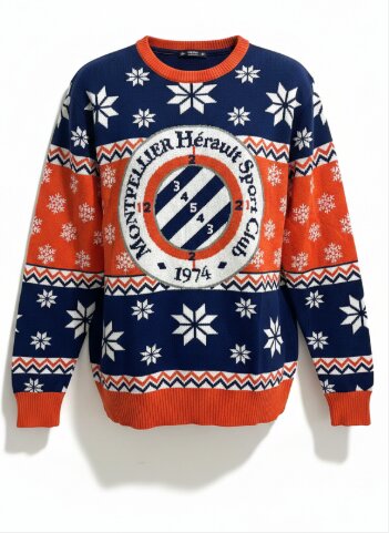 Weihnachtspullover mit Vereinsmaskottchen – personalisierte Fanedition