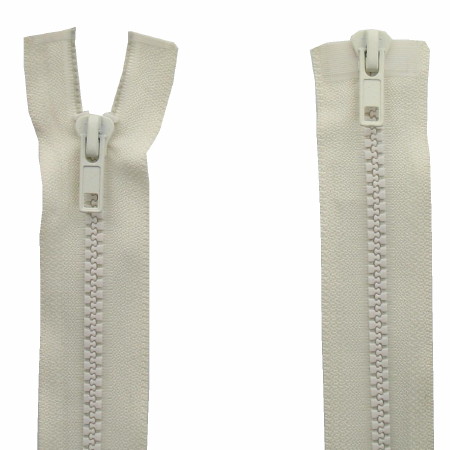 fermeture éclair double curseur injectée 70 cm écru