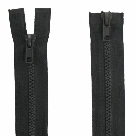 Fermeture à Glissière Ouverte Simple/double Curseur - Longueur 100 Cm - Pour Veste, Manteau, DIY Couture - Noir Et Or