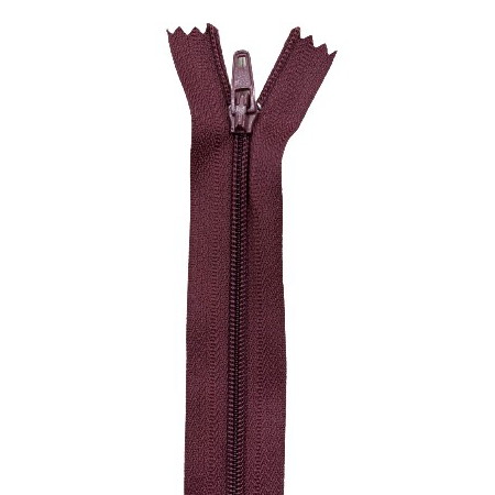 fermeture éclair nylon n°3 non séparable 25 cm bordeaux