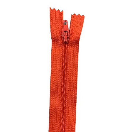 fermeture éclair nylon n°3 non séparable 25 cm orange trafic