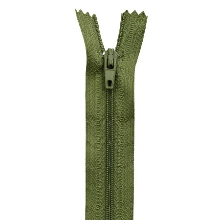 fermeture éclair nylon n°3 non séparable 30 cm vert armée