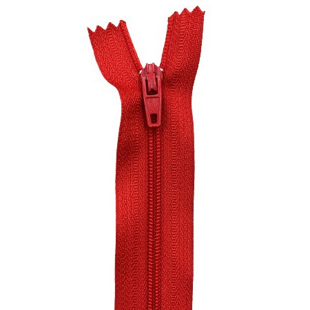 fermeture éclair nylon n°3 non séparable 30 cm rouge