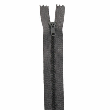 fermeture éclair métal n°3 pantalon 10 cm gris