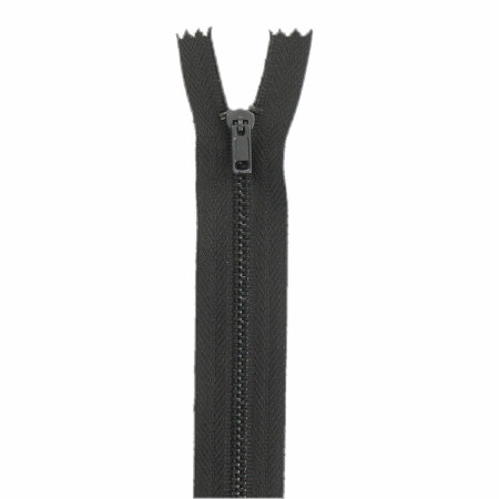 fermeture éclair pantalon métal n°3 20 cm marron foncé