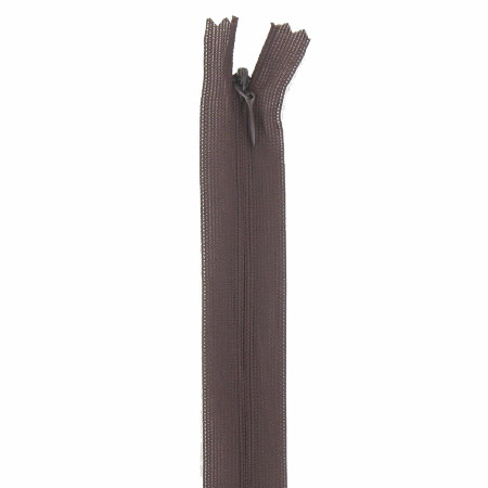 fermeture éclair invisible 40 cm marron