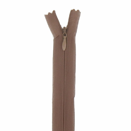 fermeture éclair invisible 60 cm marron clair
