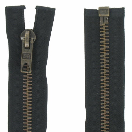 fermeture éclair métal grosse maille noire n°8 60 cm
