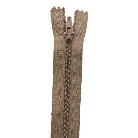 fermeture éclair nylon n°3 non séparable 30 cm beige taupe