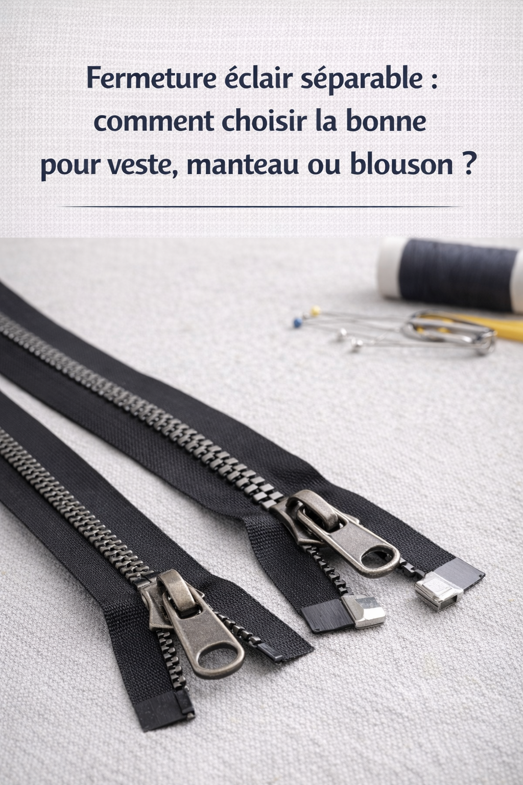 Fermeture éclair séparable : comment choisir la bonne pour une veste, un manteau ou un blouson ?