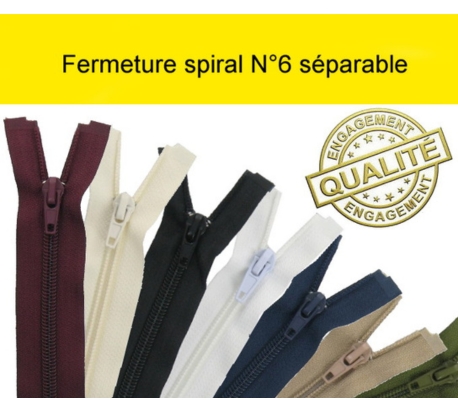 Fermeture éclair séparable spiral N°6