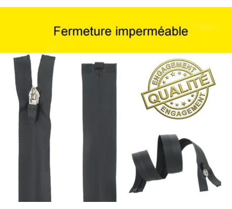 Fermeture éclair séparable imperméable 