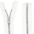fermeture éclair métal argenté n°5 séparable 75 cm blanc