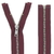 fermeture éclair métal argenté n°5 séparable 40 cm bordeaux