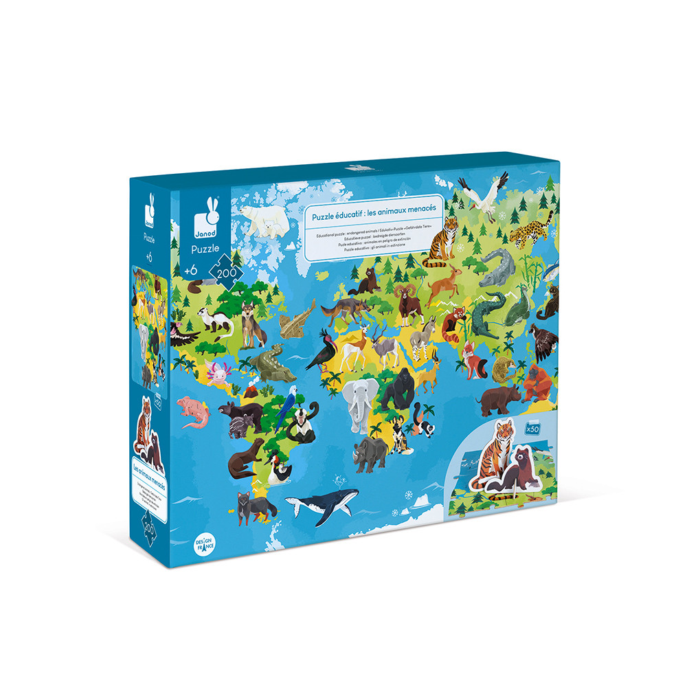 Puzzle-educatif-200-pieces-Janod-les-animaux-menaces