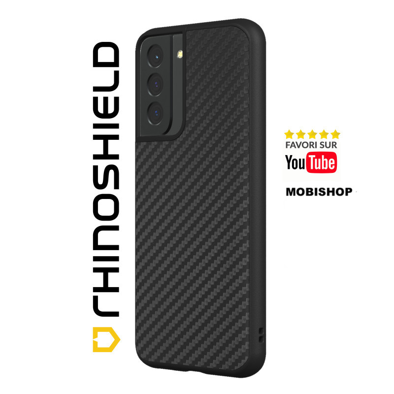 Coque Rhinoshield Solidsuit fibre de carbone Galaxy S21 - Protection Samsung /Galaxy S21 - Mobishop Saint-Etienne