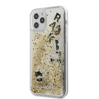 Coque Karl iPhone 12 / 12 Pro paillettes flottantes dorées