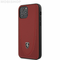 Coque Ferrari iPhone 12 / 12 Pro cuir rouge