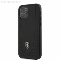 Coque Ferrari iPhone 12 / 12 Pro cuir noir
