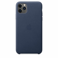 Coque Apple en cuir pour iPhone 11 Pro Max - Bleu nuit