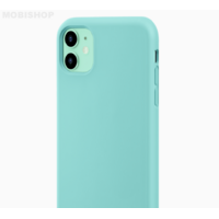 Coque silicone iPhone 11 vert jade