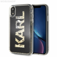 Coque Karl Lagerfeld iPhone XR paillettes or