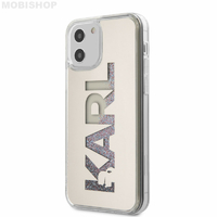 Coque Karl iPhone 12 Mini Lagerfeld chrome et paillettes