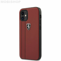 Coque Ferrari iPhone 12 Mini cuir rouge