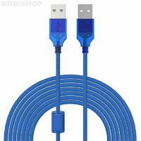 Câble Imprimante USB 2.0 A mâle/B mâle - 10m - Bleu