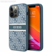 Coque Guess iPhone 13 Pro monogramme bleu