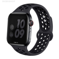 Bracelet en silicone gris foncé et noir pour Apple Watch 42/44mm