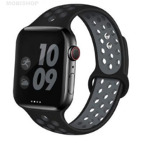 Bracelet en silicone noir et gris pour Apple Watch 38/40mm