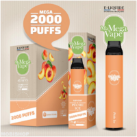 Ma Mega Vape 2000 PUFF 0MG pèche ice