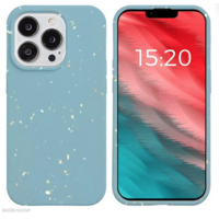 Coque bambou biodégradable iPhone 15 Pro Bleu