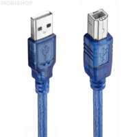 Câble Imprimante USB 2.0 A mâle/B mâle - 10m - Bleu