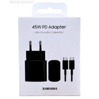 SAMSUNG Pack Chargeur 45W + Câble USB-C (Noir)