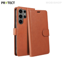 Coque rabat Galaxy S25 Ultra marron