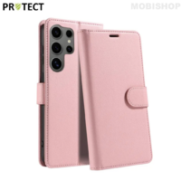 Coque rabat Galaxy S23 Ultra rose