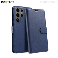Coque rabat Galaxy S23 Ultra bleu