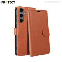 Coque rabat Galaxy S23 marron